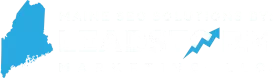 White version of the logo for Maine SEO Solutions, By LeadStorm Marketing, LLC.